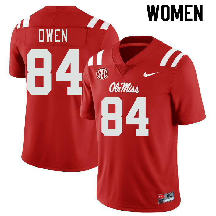 Women #84 Mac Owen Ole Miss Rebels College Football Jerseys Stitched-Red